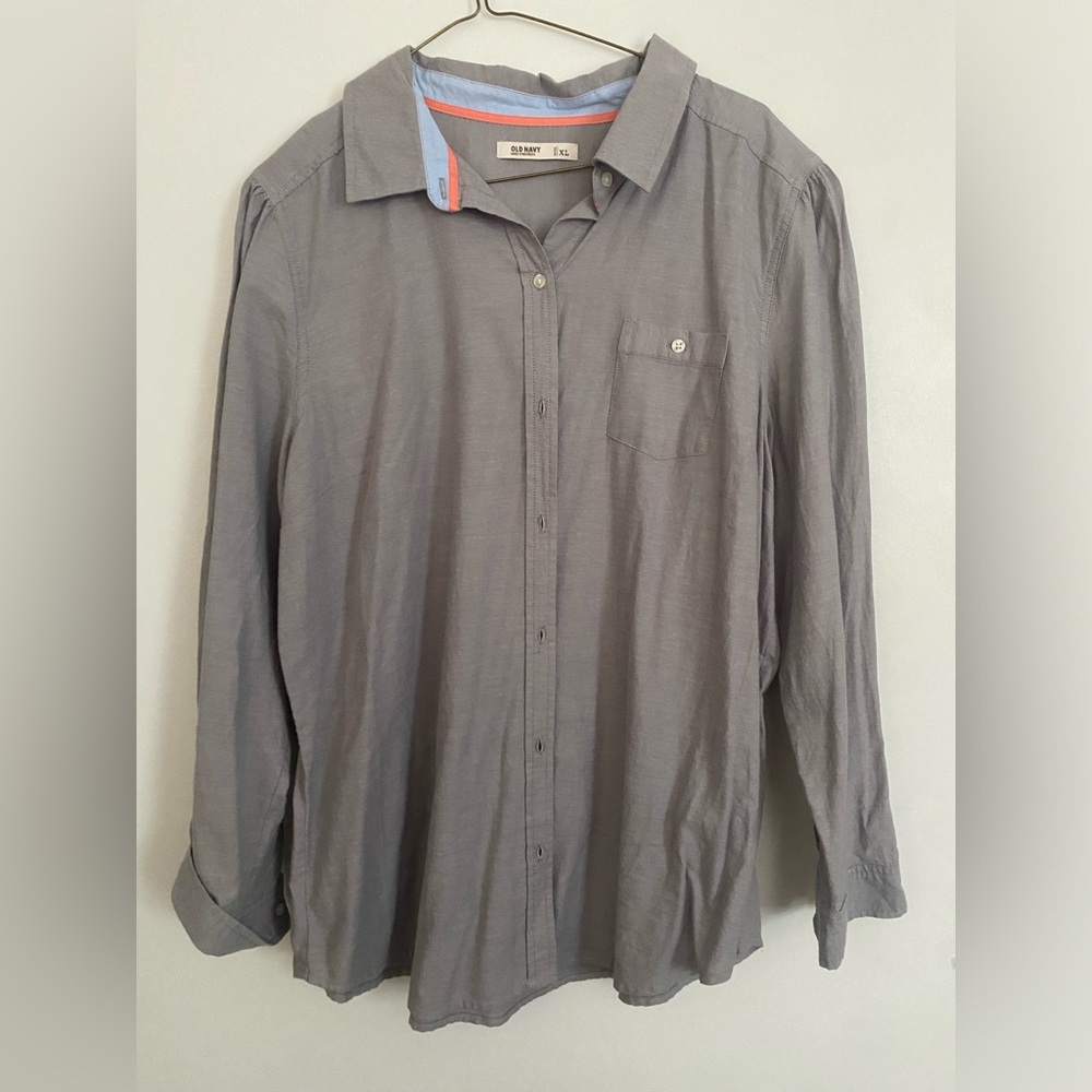 Nwt old navy 100% cotton button up with puff sleeve detail size xl